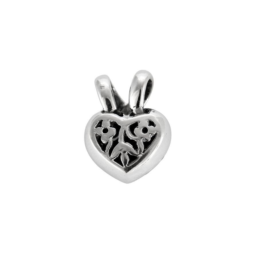 PENDENTIF COEUR OR BLANC ET DIAMANTS.