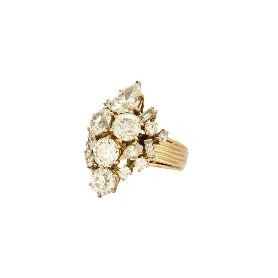 BAGUE "AIGRETTE" OR ET DIAMANTS