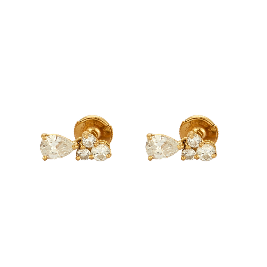 BOUCLES D'OREILLES DORMEUSES OR & DIAMANTS