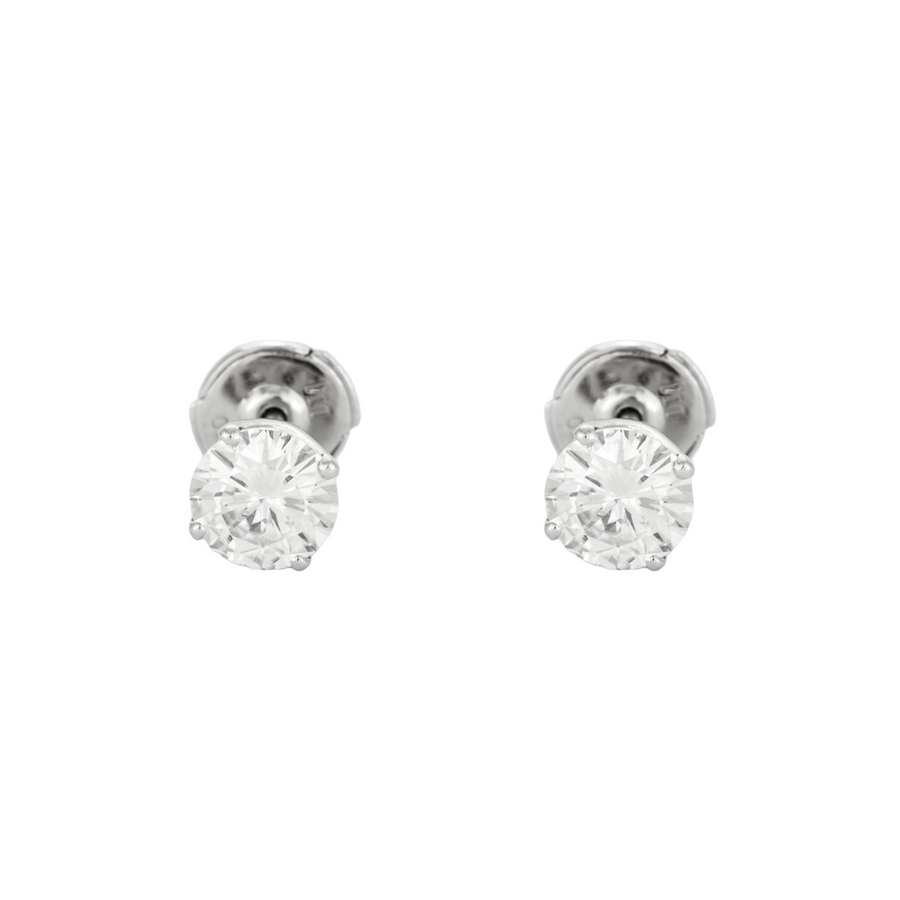 PUCES D'OREILLES OR BLANC & DIAMANTS