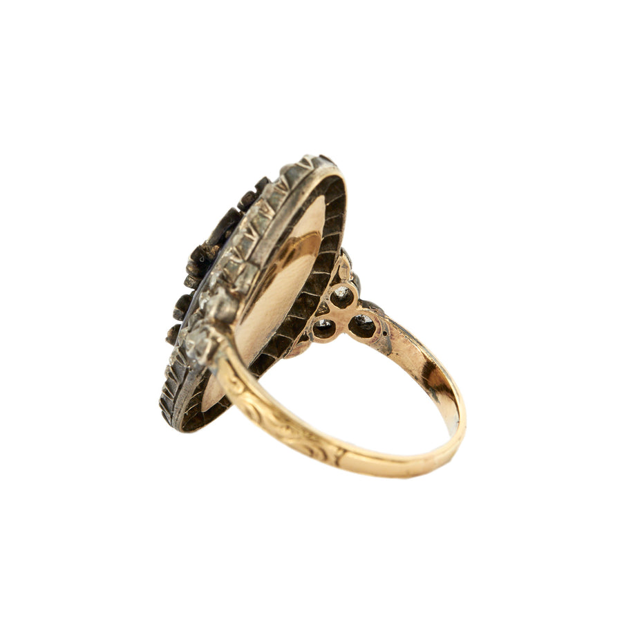 BAGUE MARQUISE ANCIENNE OR & DIAMANTS
