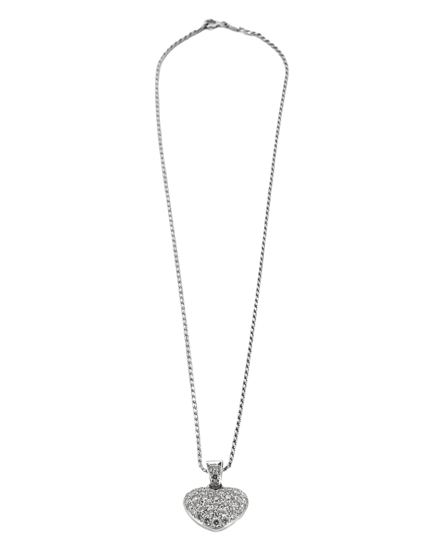 COLLIER PENDENTIF COEUR OR ET DIAMANTS