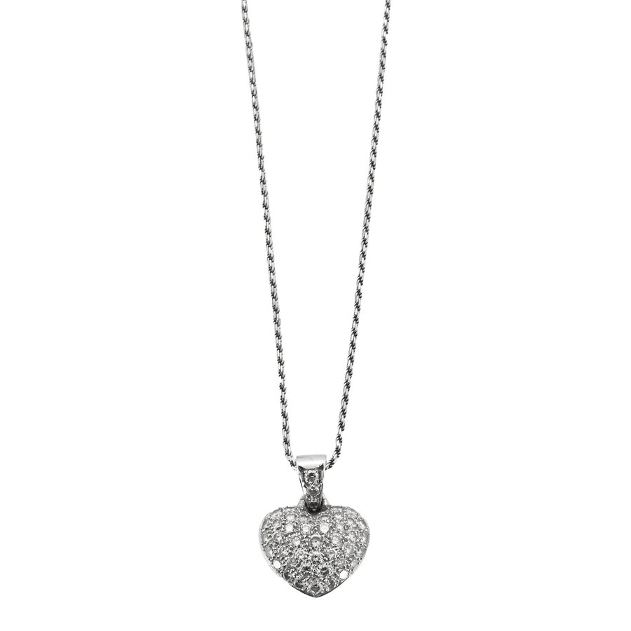 COLLIER PENDENTIF COEUR OR ET DIAMANTS