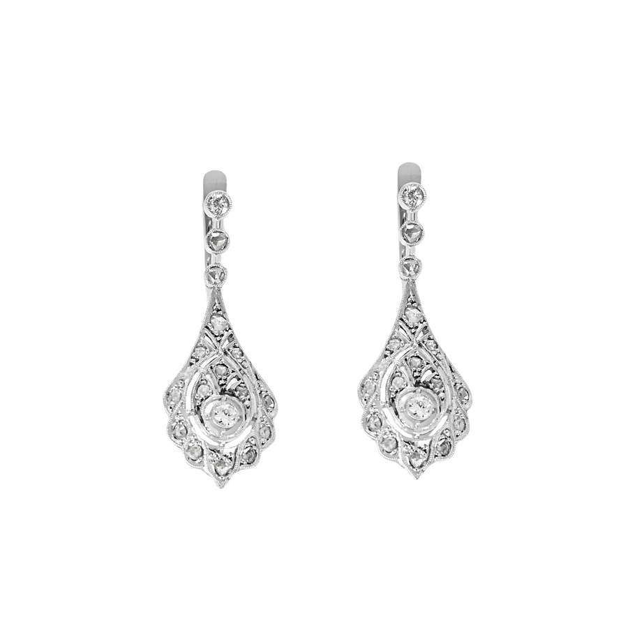 BOUCLES D'OREILLES ART DÉCO OR ET DIAMANTS