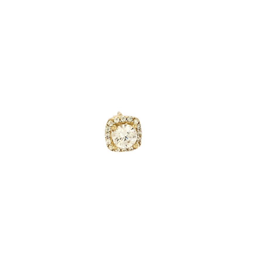 PUCES D'OREILLES OR JAUNE ET ZIRCONIUMS