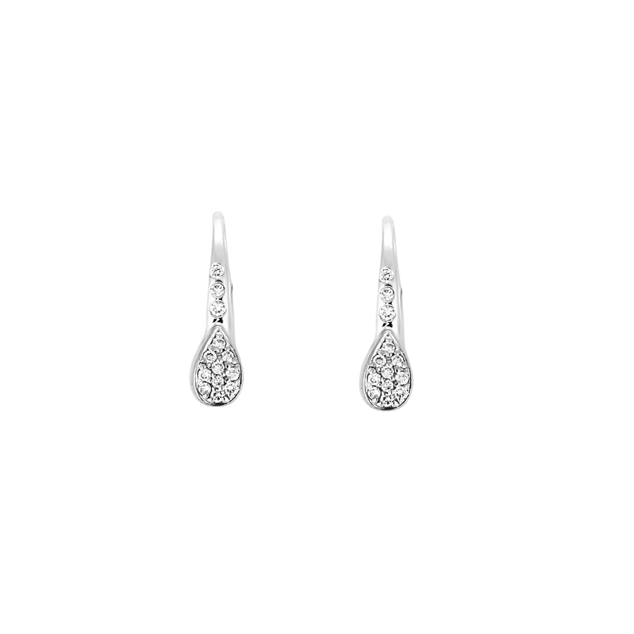 BOUCLES D'OREILLES OR BLANC ET DIAMANTS
