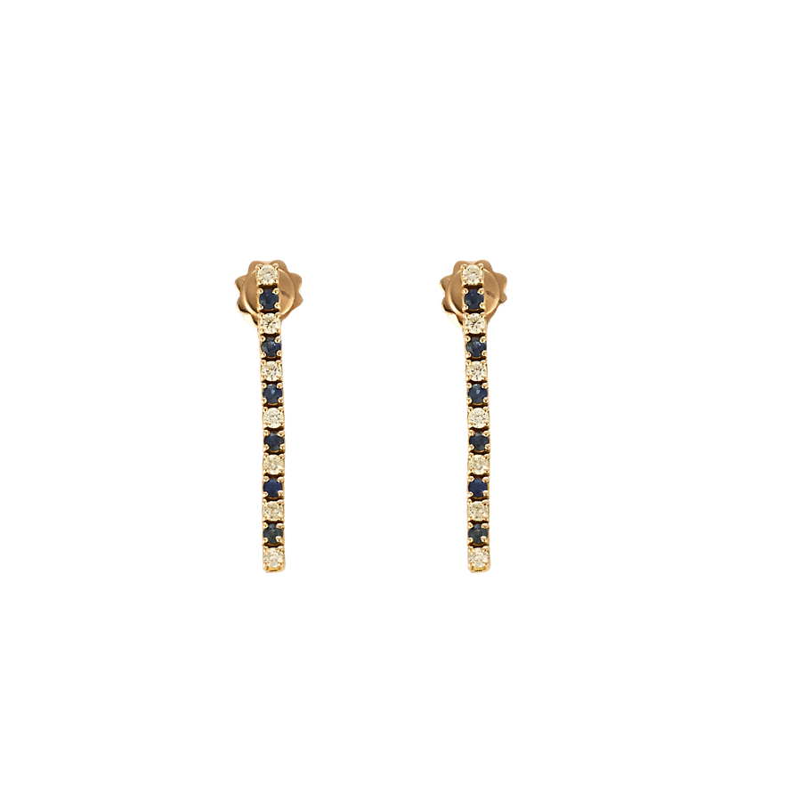 BOUCLES D'OREILLES OR, SAPHIRS ET DIAMANTS