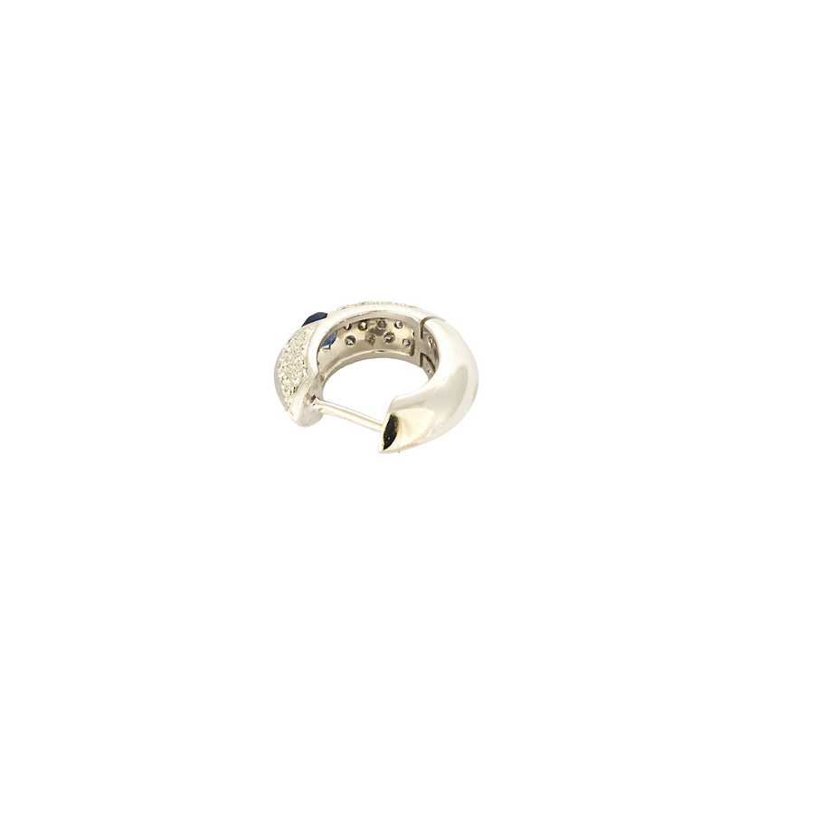 BOUCLES D'OREILLES CRÉOLES OR, DIAMANTS ET SAPHIRS
