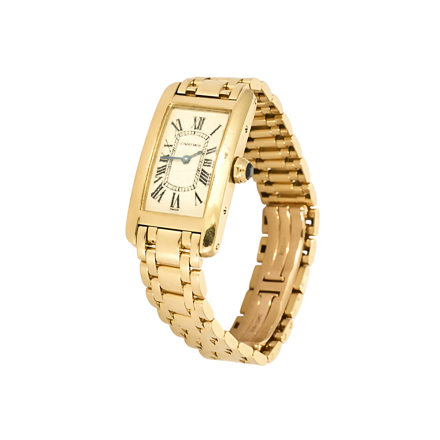 MONTRE CARTIER TANK AMERICAINE OR JAUNE