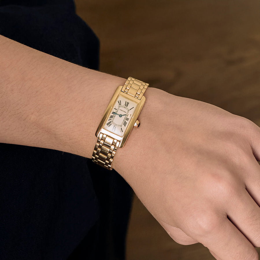 MONTRE CARTIER TANK AMERICAINE OR JAUNE
