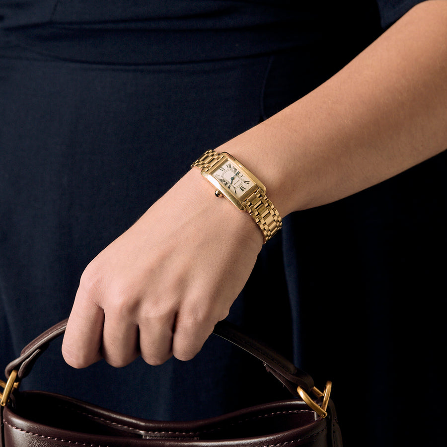 MONTRE CARTIER TANK AMERICAINE OR JAUNE