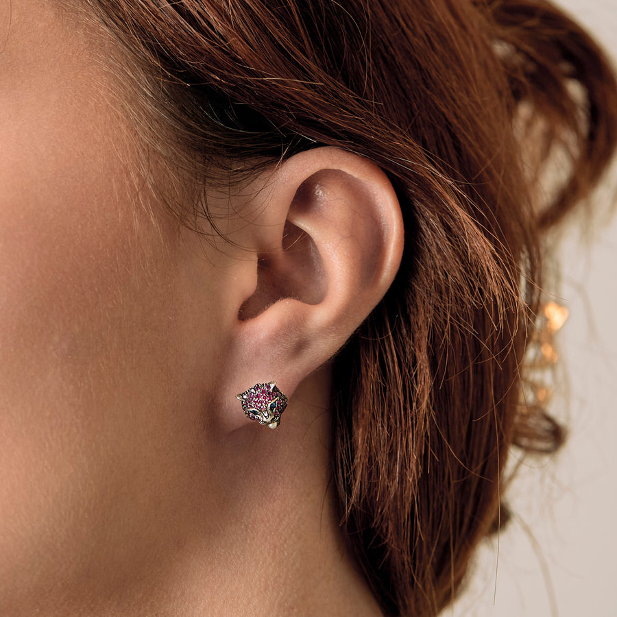 BOUCLES D'OREILLES GUCCI TIGRE OR ET ARGENT