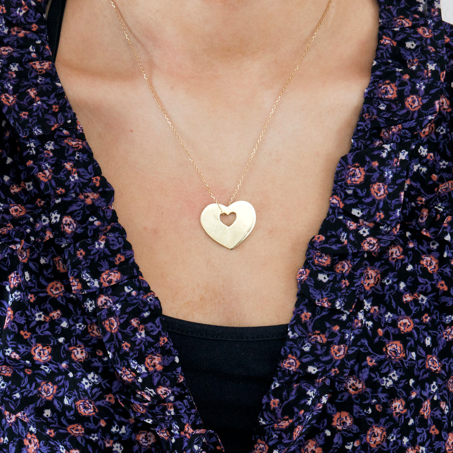 PENDENTIF POIRAY "COEUR SECRET" OR JAUNE