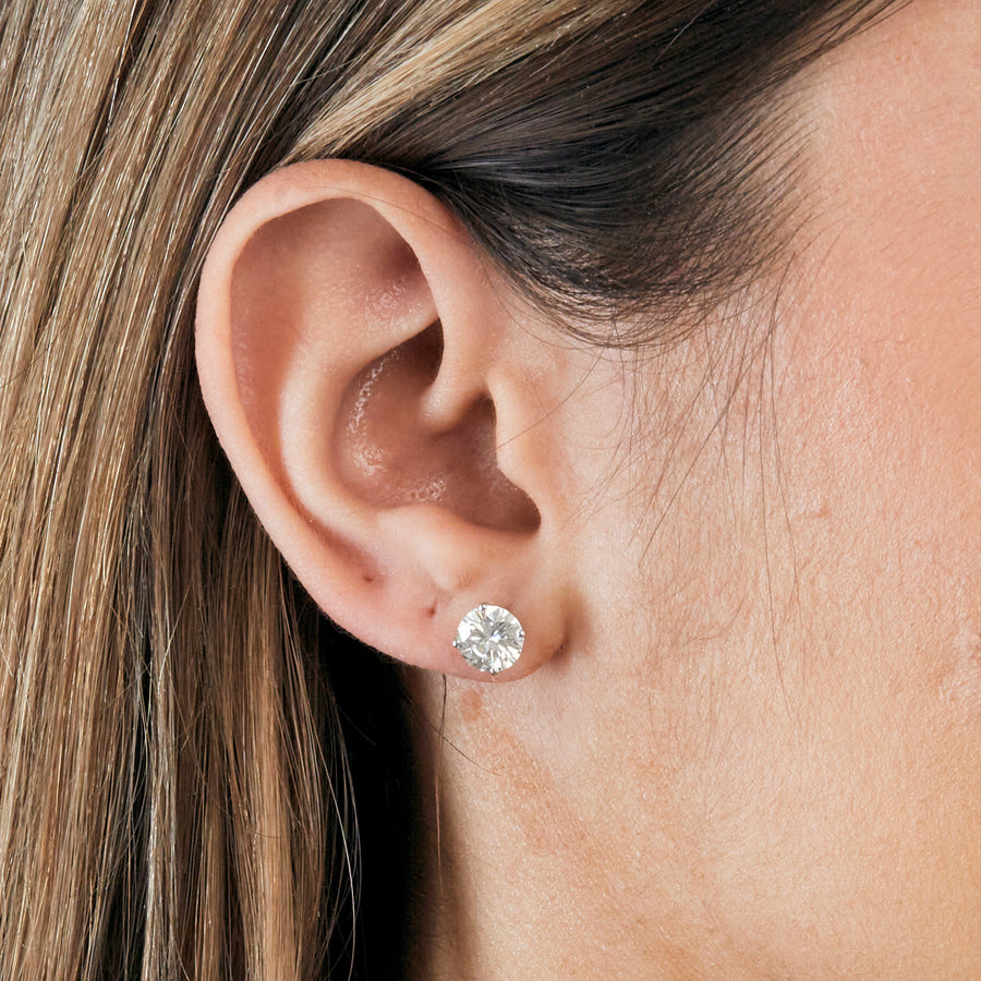 PUCES D'OREILLES OR BLANC & DIAMANTS