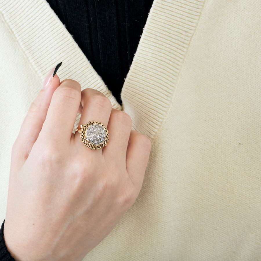 BAGUE ANCIENNE OR ET DIAMANTS.