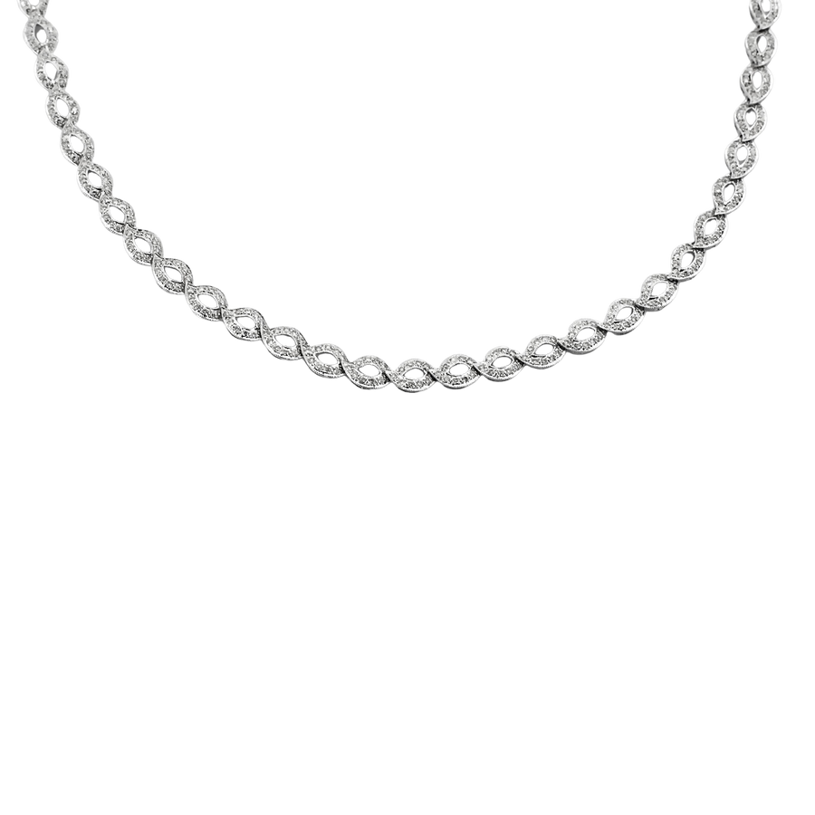 COLLIER OR BLANC ET DIAMANTS