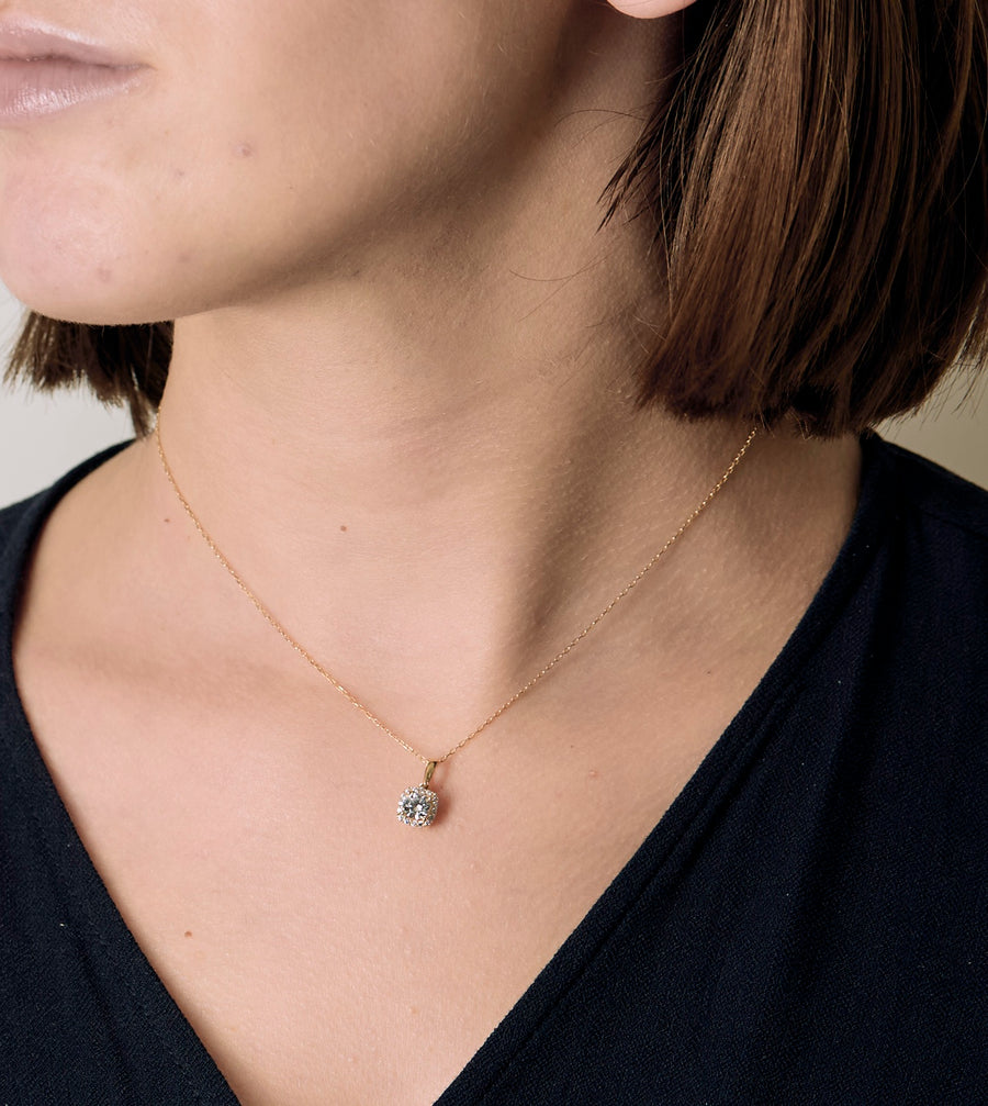 CHAINE PENDENTIF OR ET ZIRCON