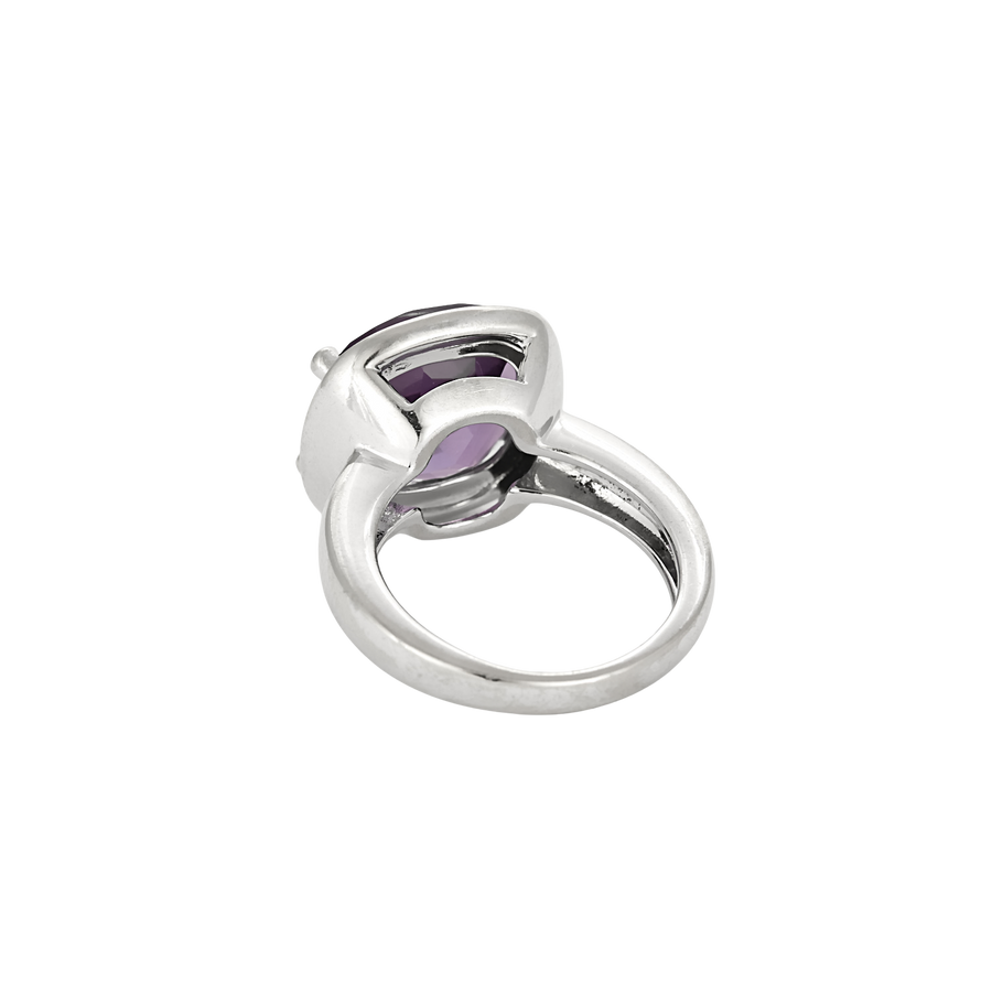 BAGUE POIRAY "FILLE ANTIQUE" OR BLANC DIAMANTS ET AMÉTHYSTE