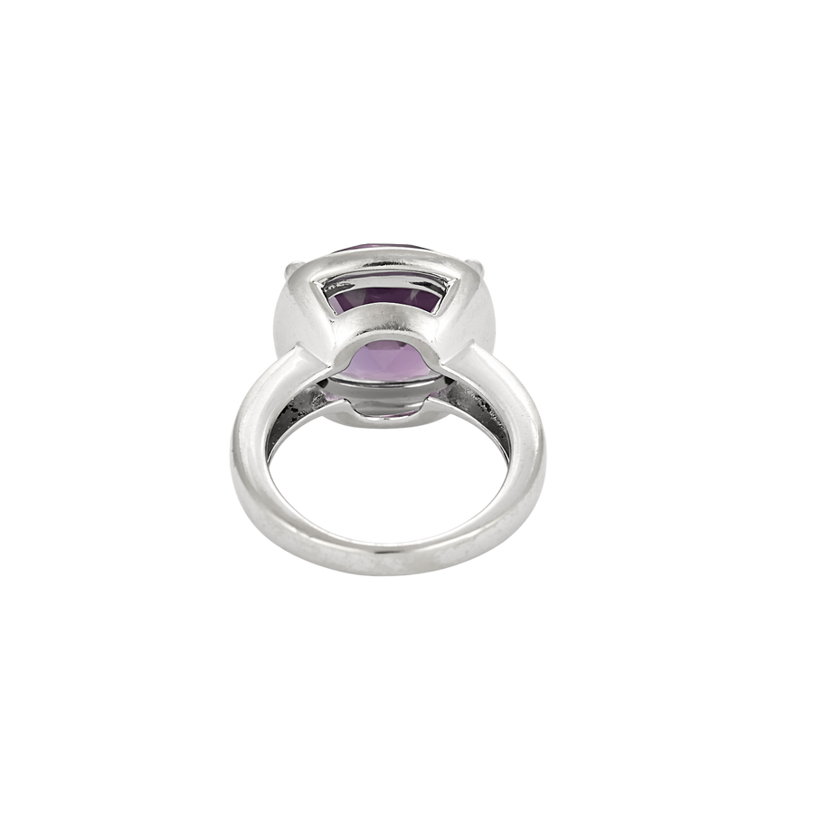 BAGUE POIRAY "FILLE ANTIQUE" OR BLANC DIAMANTS ET AMÉTHYSTE