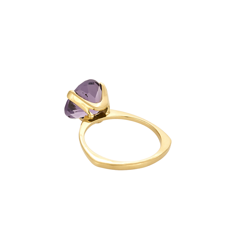 BAGUE OR JAUNE ET AMETHYSTE