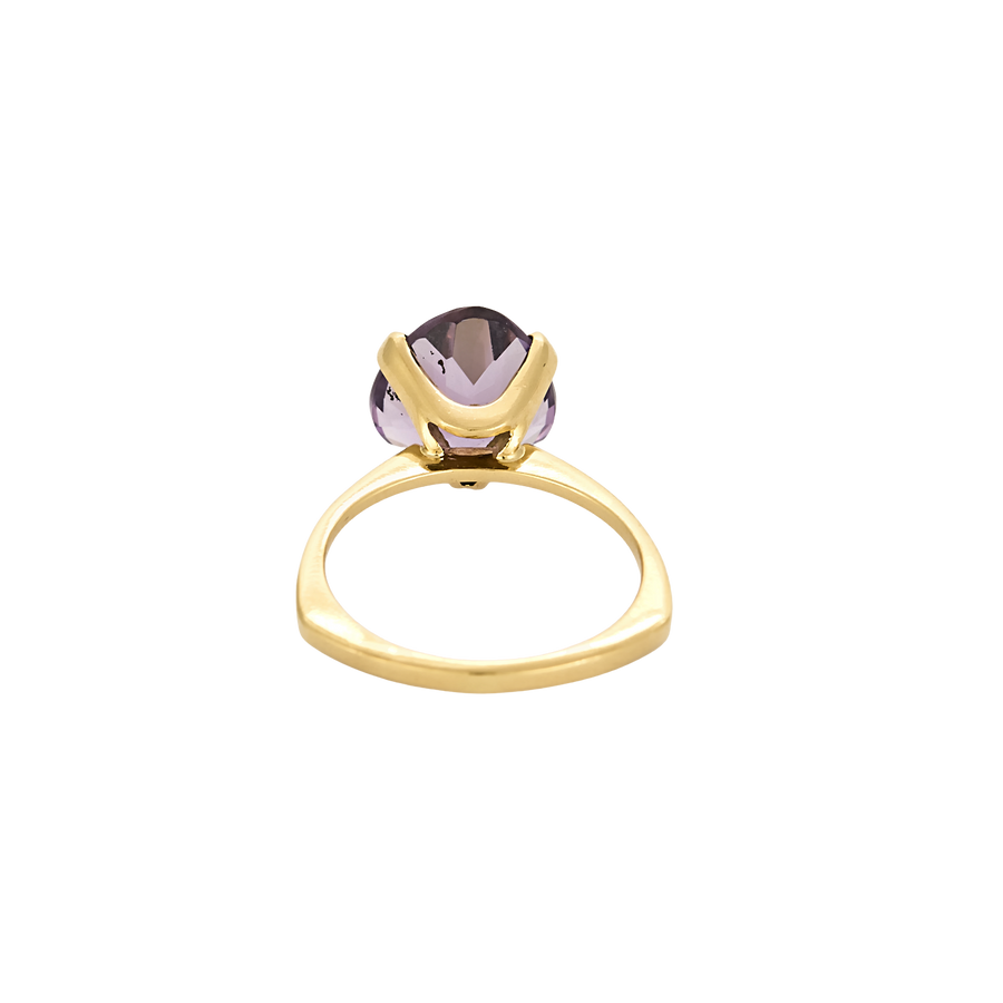 BAGUE OR JAUNE ET AMETHYSTE