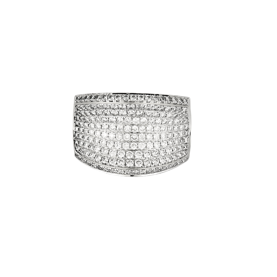 BAGUE JONC OR BLANC ET DIAMANTS