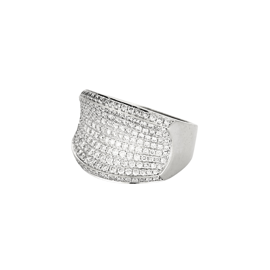 BAGUE JONC OR BLANC ET DIAMANTS