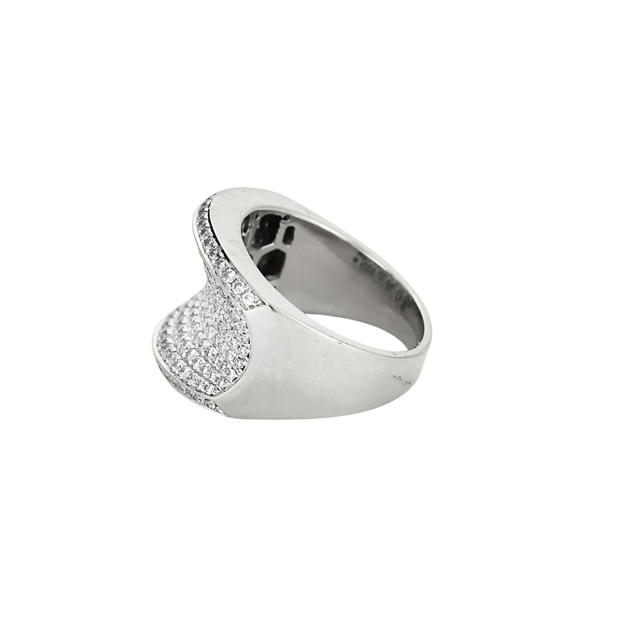 BAGUE JONC OR BLANC ET DIAMANTS