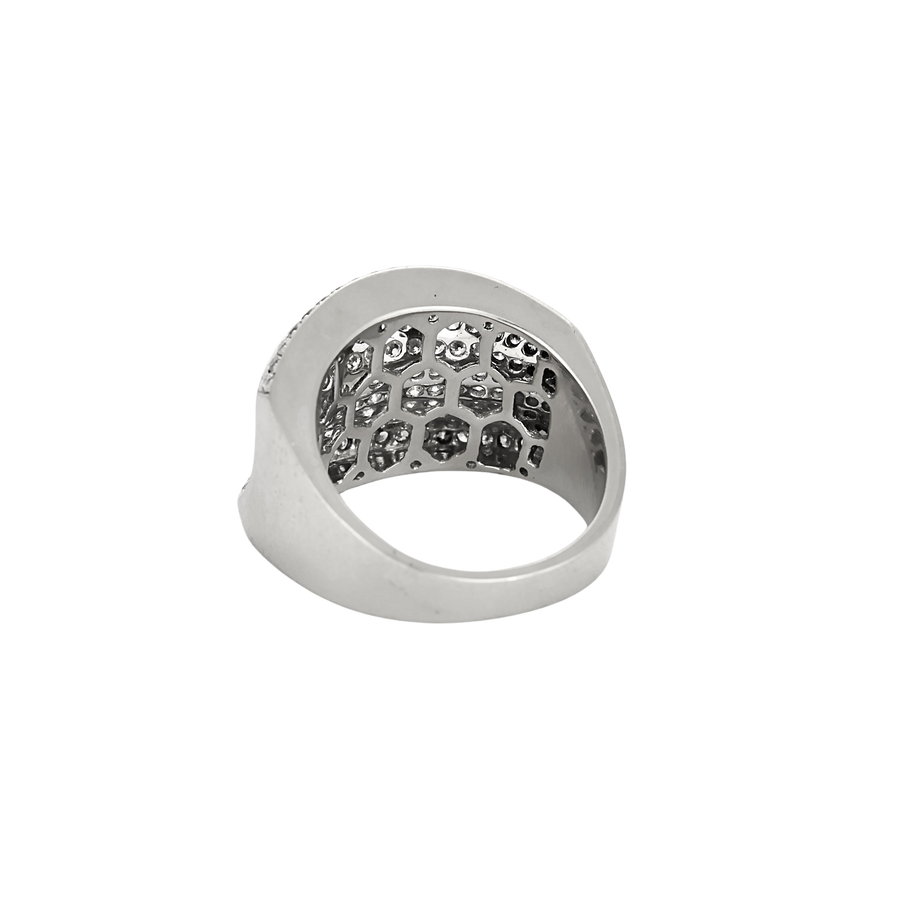 BAGUE JONC OR BLANC ET DIAMANTS