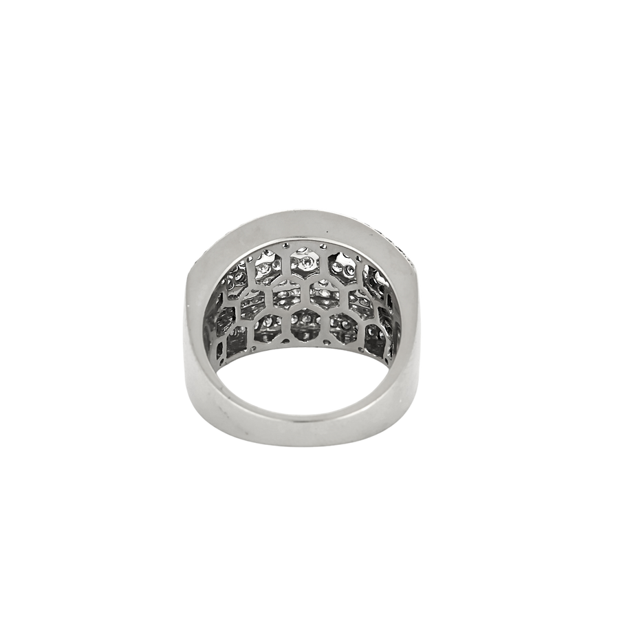 BAGUE JONC OR BLANC ET DIAMANTS
