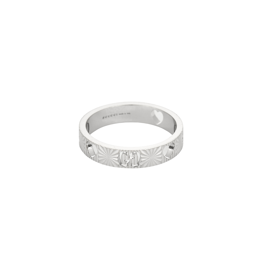 BAGUE GUCCI ICON OR BLANC