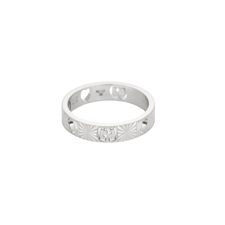 BAGUE GUCCI ICON OR BLANC