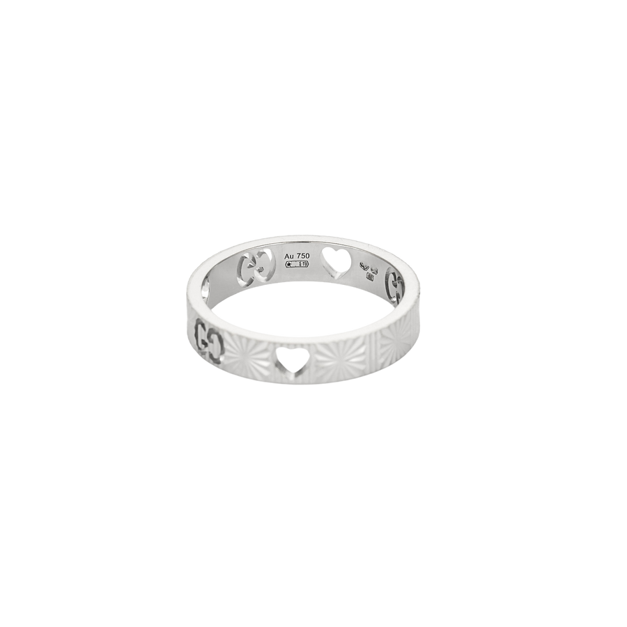 BAGUE GUCCI ICON OR BLANC