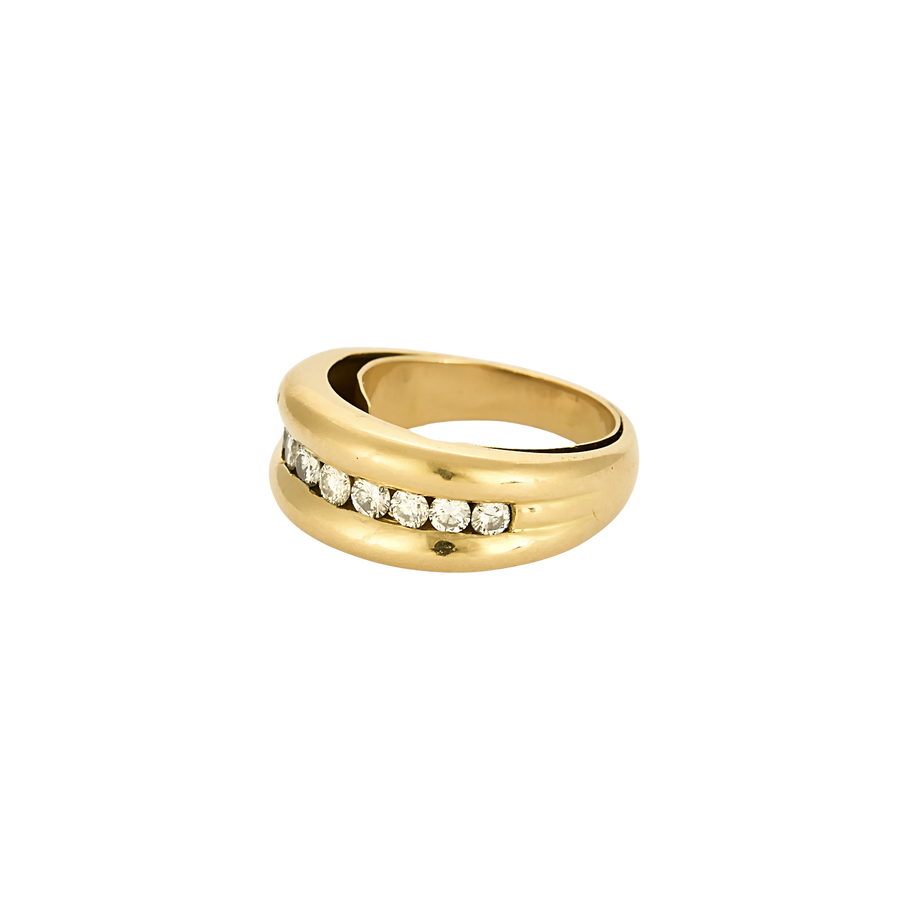 BAGUE OR JAUNE ET DIAMANTS