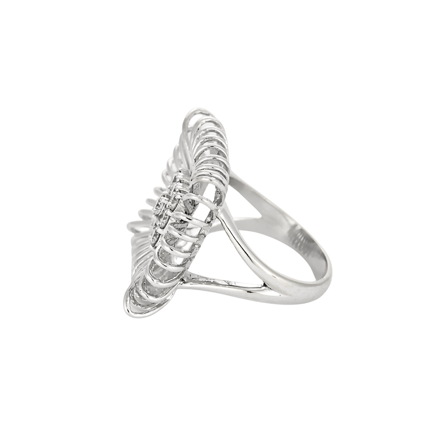 BAGUE VINTAGE OR BLANC ET DIAMANTS