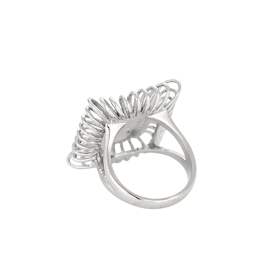 BAGUE VINTAGE OR BLANC ET DIAMANTS