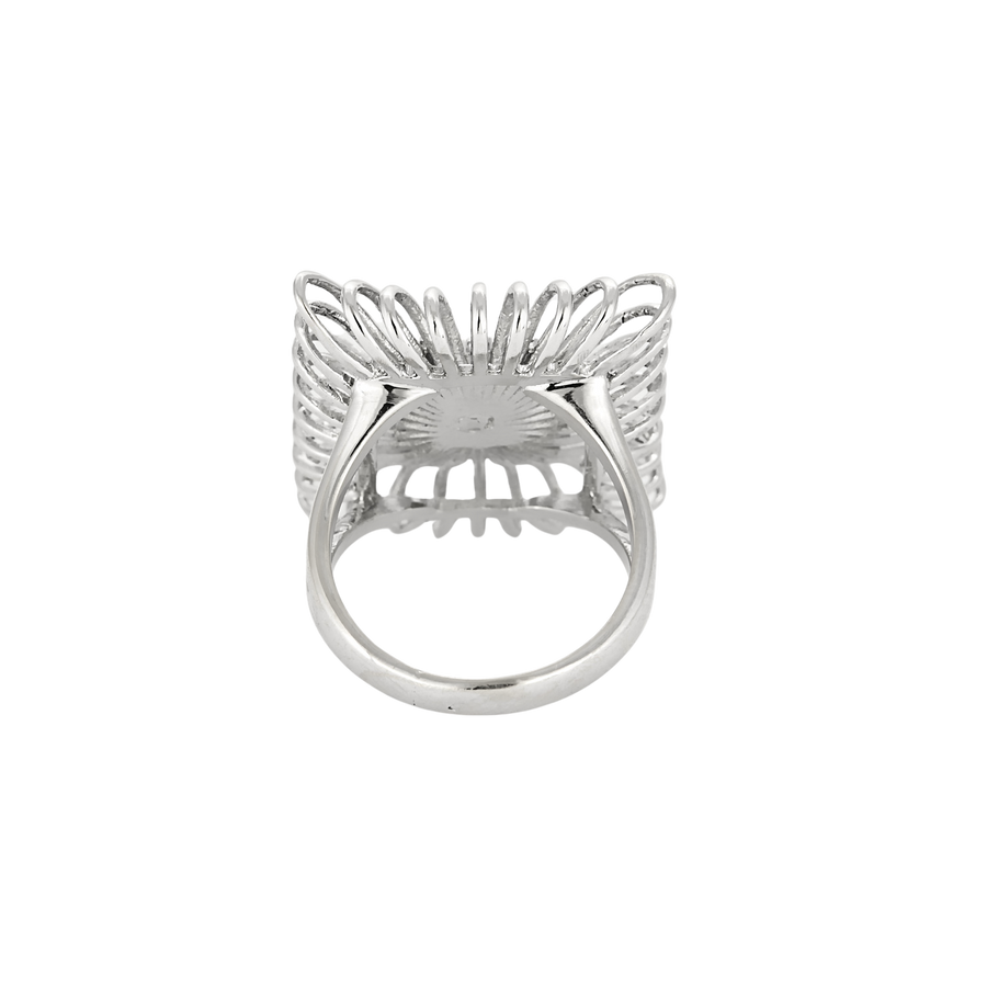 BAGUE VINTAGE OR BLANC ET DIAMANTS