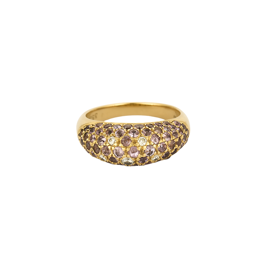 BAGUE JONC POIRAY OR, DIAMANTS ET SAPHIRS