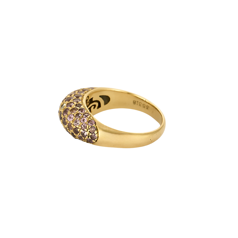 BAGUE JONC POIRAY OR, DIAMANTS ET SAPHIRS