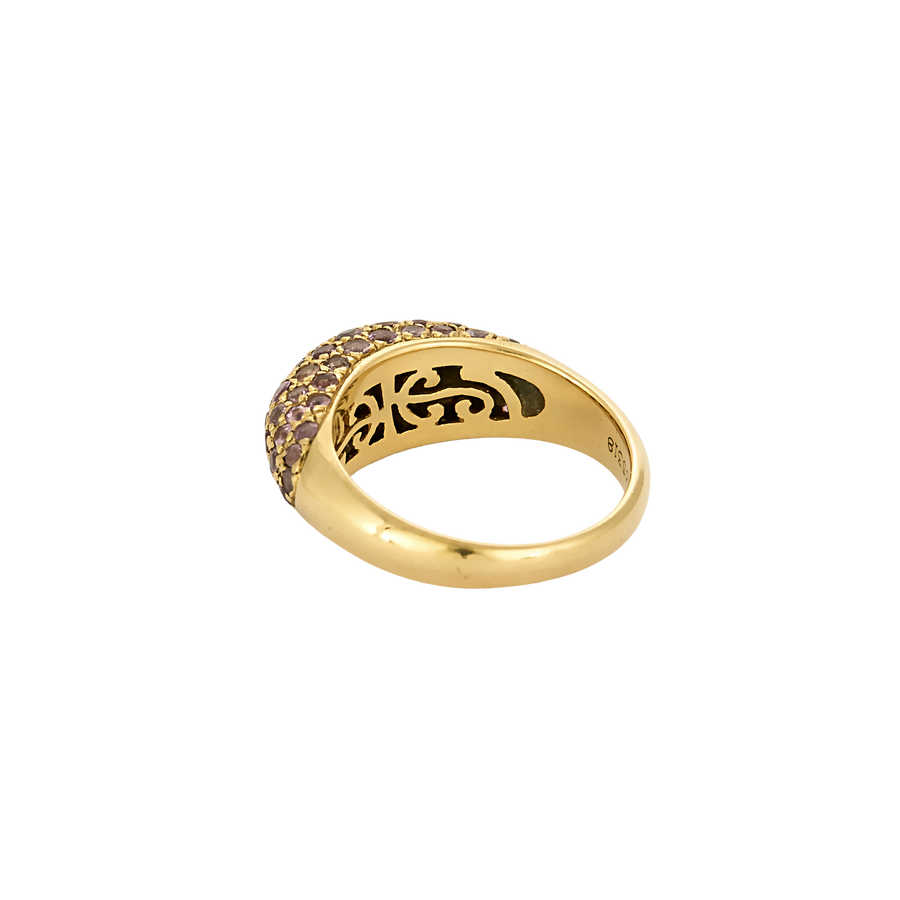 BAGUE JONC POIRAY OR, DIAMANTS ET SAPHIRS