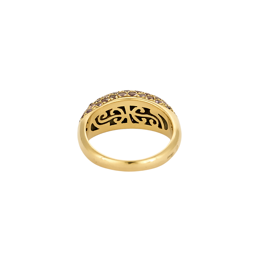 BAGUE JONC POIRAY OR, DIAMANTS ET SAPHIRS