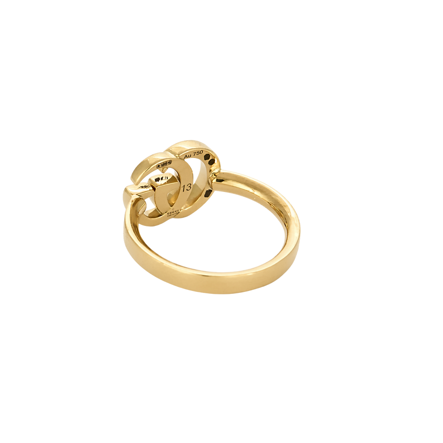 BAGUE GUCCI INTERLOCKING OR JAUNE