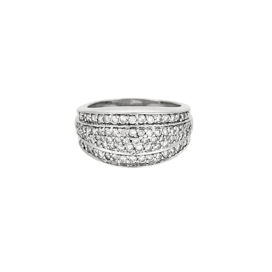 BAGUE JONC OR BLANC ET DIAMANTS