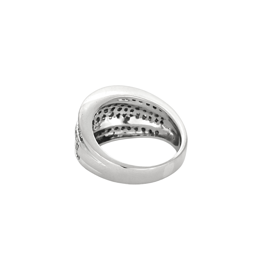 BAGUE JONC OR BLANC ET DIAMANTS