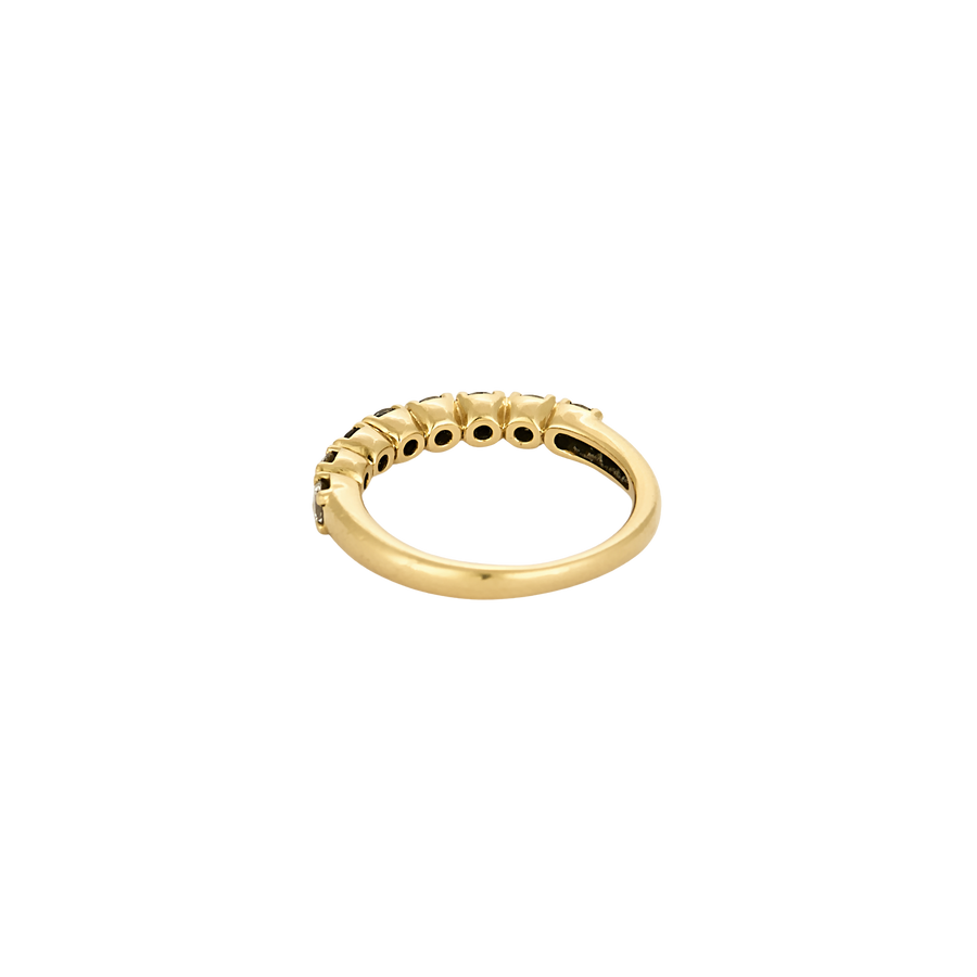BAGUE "DEMI-TOUR" OR BLANC ET DIAMANTS
