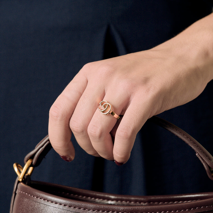 BAGUE GUCCI INTERLOCKING OR JAUNE