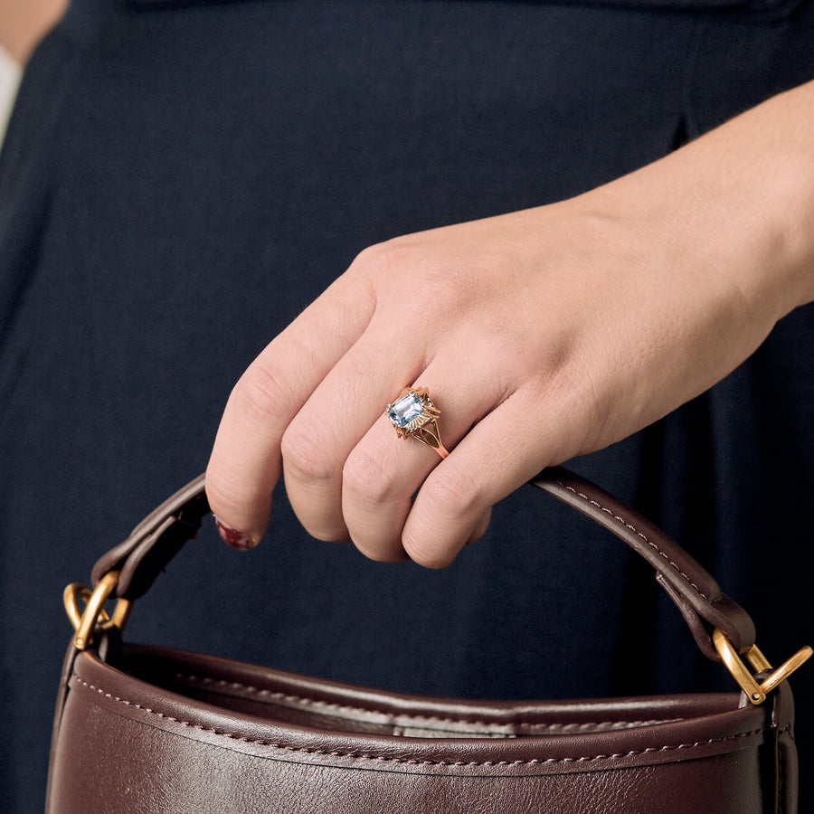 BAGUE OR ROSE ET TOURMALINE