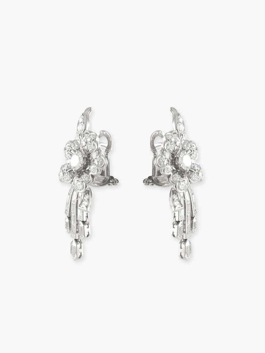 BOUCLES D'OREILLES PLATINE & DIAMANTS