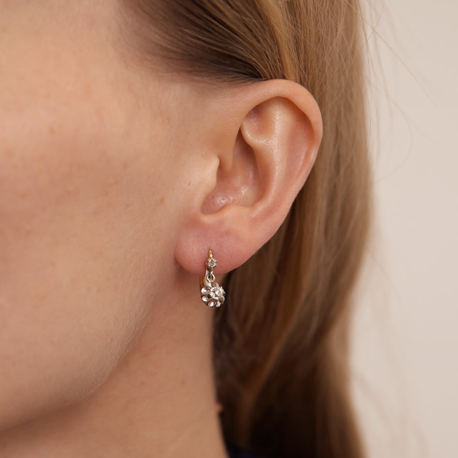 BOUCLES D'OREILLES DORMEUSES OR & DIAMANTS