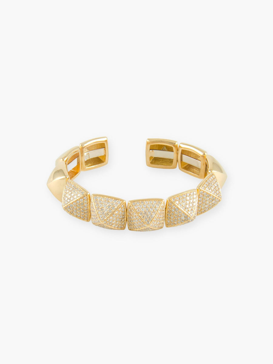 BRACELET "PYRAMIDE" OR JAUNE ET BRILLANTS